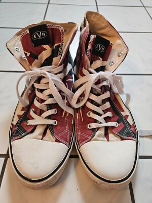Eddie van Halen 5150 High Top Sneakers Red-White-Black Chucks EVH