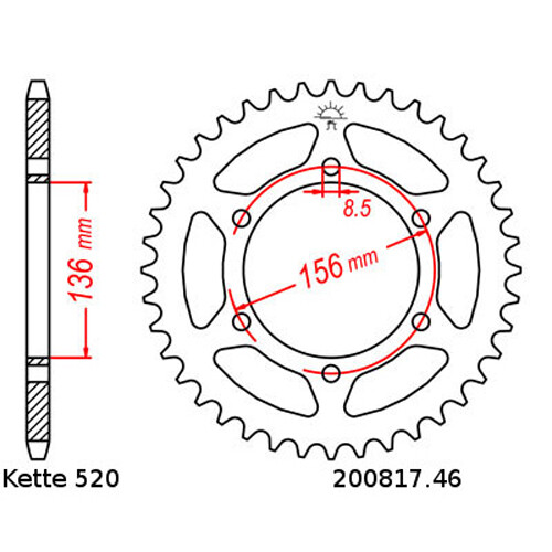 Chain Set Suzuki Rgv 250 89-90 Chain DID 520 VX2 114 Open 14/46 - Picture 3 of 4