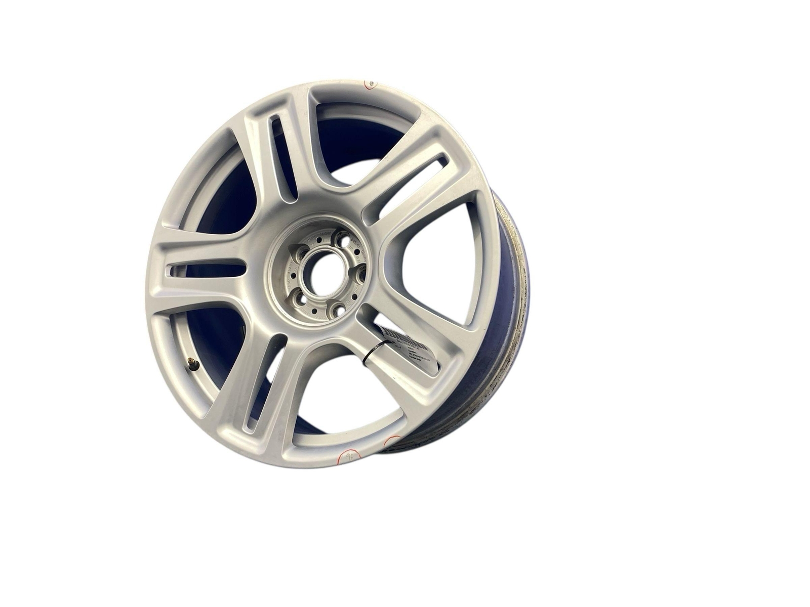 2009-2014 ROLLS ROYCE GHOST 21X9.5 FIVE DOUBLE SPOKE WHEEL RIM SILVER *GOUGES*