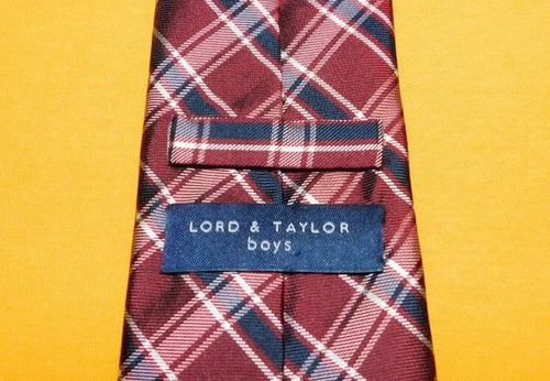 BOY'S LORD & TAYLOR RED/WHITE/BLUE CROSS STRIPED TIE - TIES - DESIGNER TIES. - Picture 3 of 3