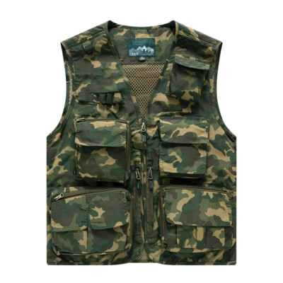 Men's Vest Quick-drying Mesh Multi-bag Fishing Large Size Vest Casual Breathable