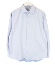 SUITSUPPLY Cotton Two Ply Formal Shirt Men's 45 / 17 3/4 Button Up Blue