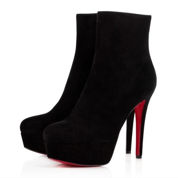 Christian Louboutin Bianca Booty 120 Ankle boots Black Suede 38.5 eBay