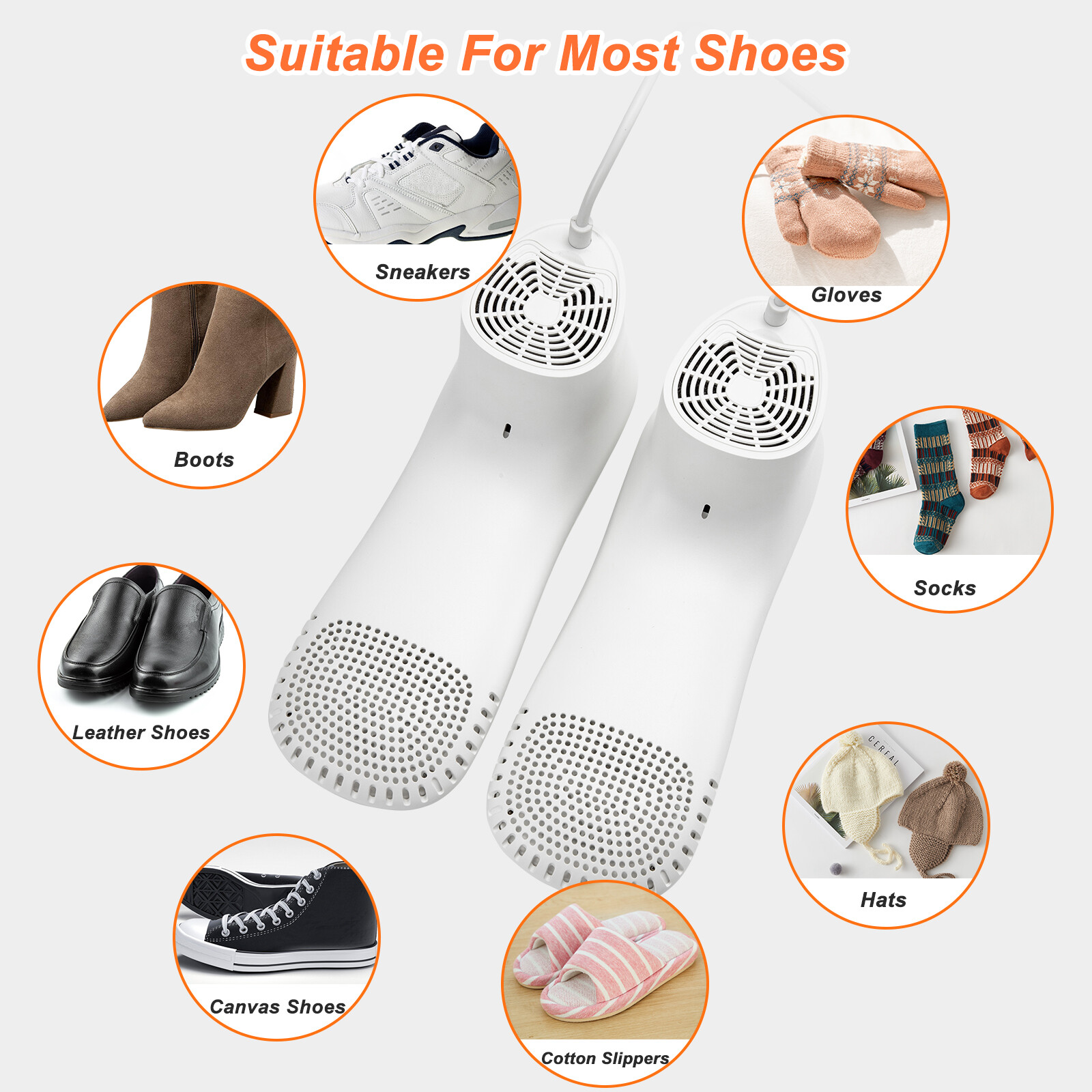 Electric 2 Shoe Dryer Deodorizing Boot Warmer 720 Mins Timer Heating