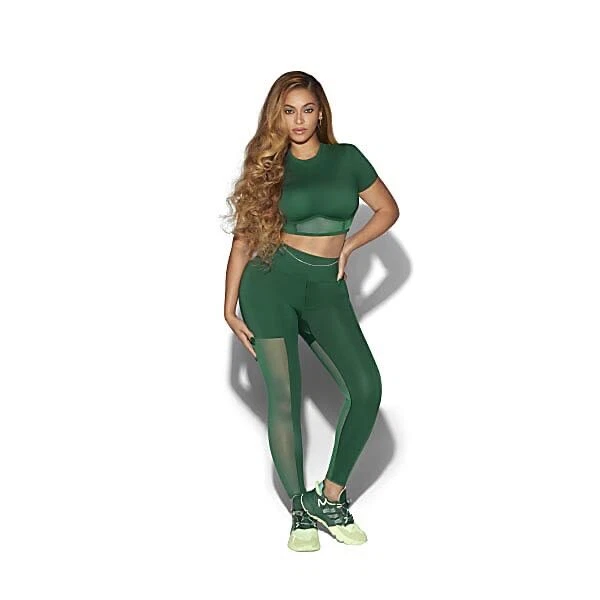 Ivy Park Adidas Green Mesh 3 Stripe Leggings - XS - Beyonce Collection