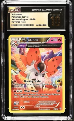 CGC PRISTINE 10 Volcarona 2015 Pokemon XY Ancient Origins Reverse Holo 18/98