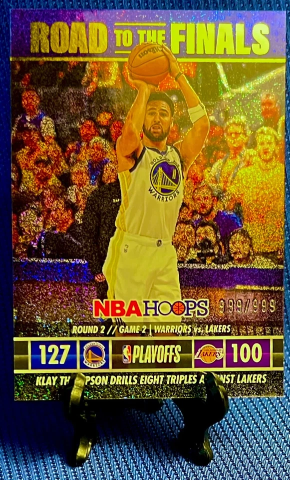 KLAY THOMPSON 2023-24 PANINI NBA HOOPS GOLD ROAD TO FINALS 13 #999/#999 Bookends - Image 2 of 4