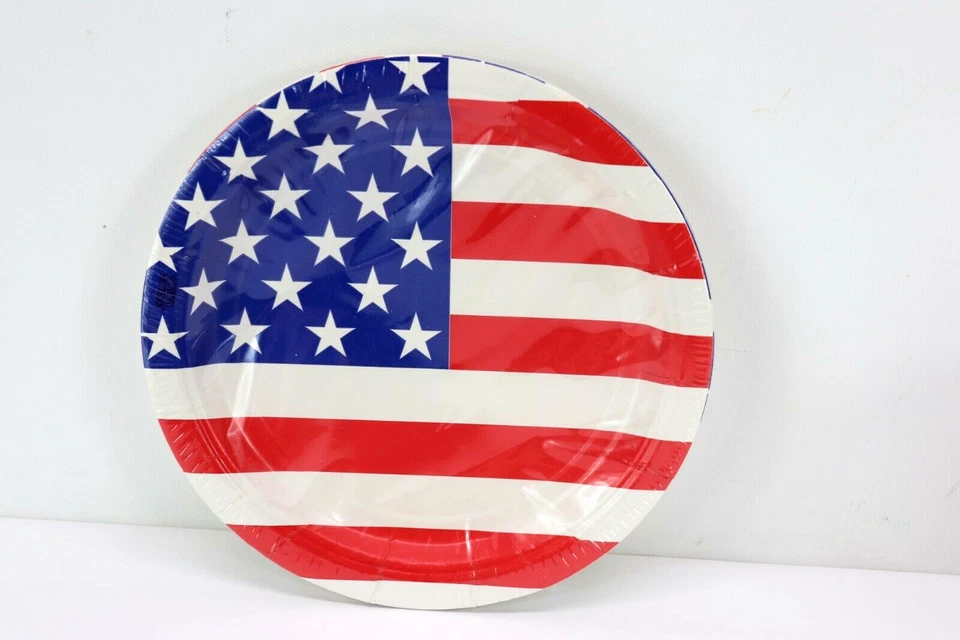 Patriótico Julio 4 Estrellas Rayas Bandera Independencia Copas Platos Fiesta EE. UU. NUEVO Sellado Foto 3 de 4