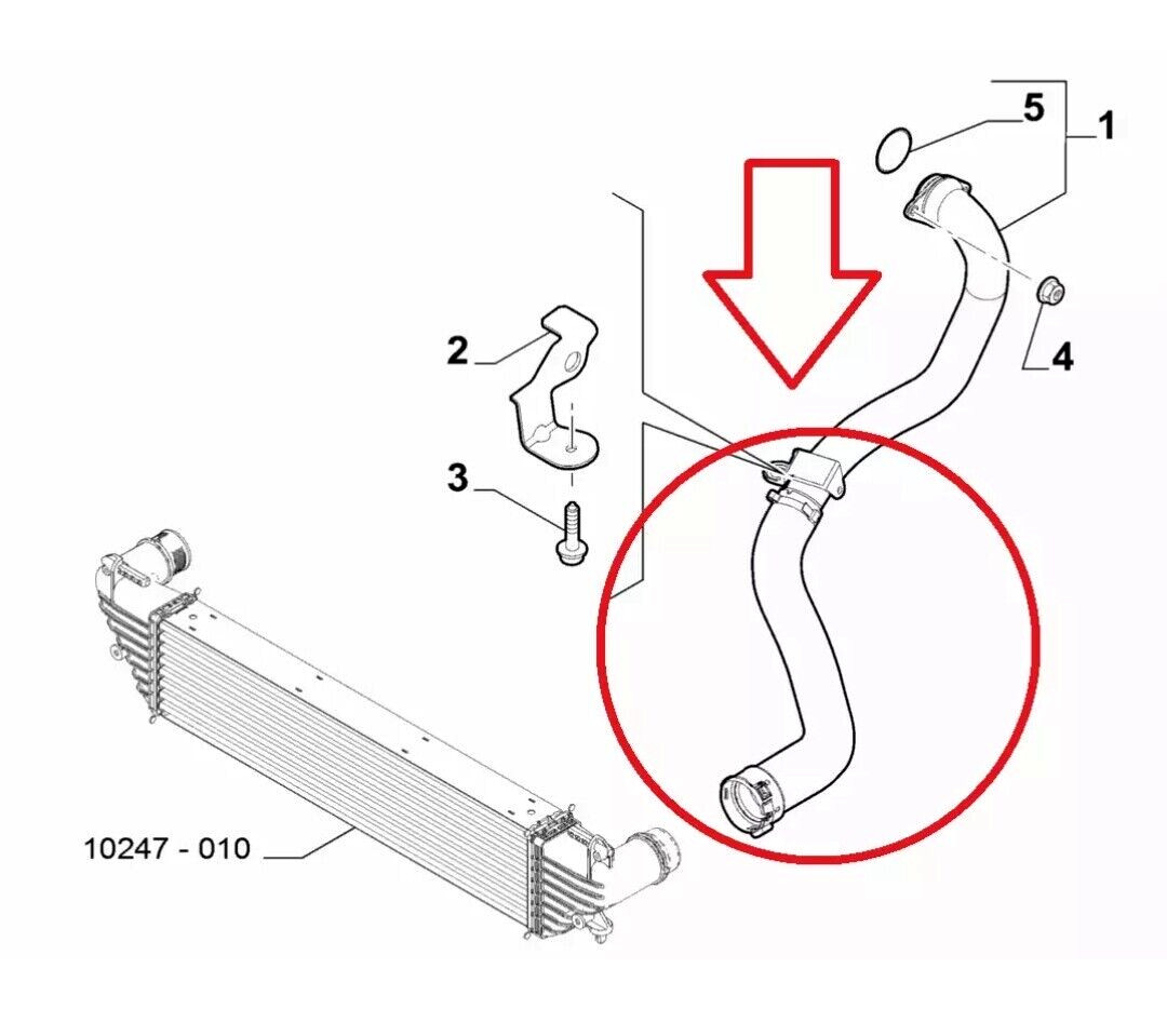 Turbo Hose Charge Air Hose For Fiat Egea 500 L Tipo 1.3 D Multijet 51881823