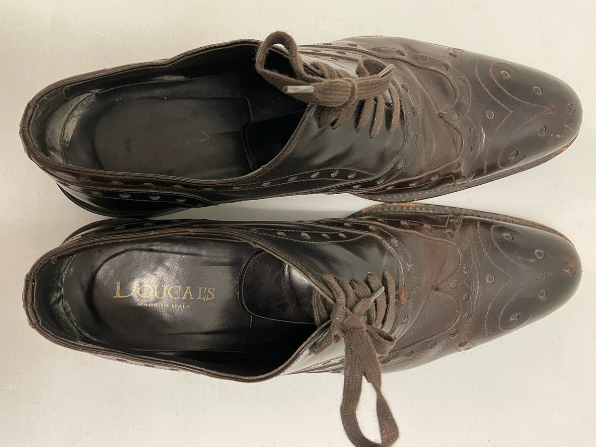 DOUCAL’S Made in Italy Leather Wingtip Brogues in Dark Brown Size 45 US 12 DOUCAL main image 2