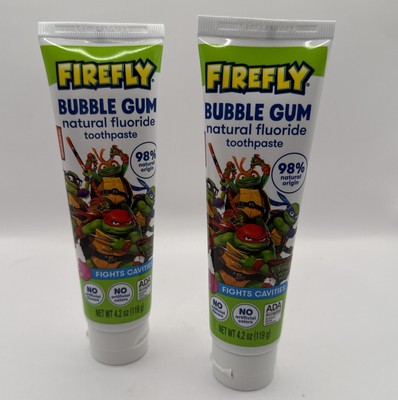 Firefly Kids Anti-Cavity Natural Fluoride Toothpaste TMNT Bubble Gum ...