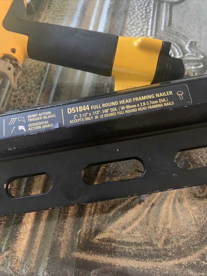 Dewalt D51844 Air Full Round Head Framing Nailer Needs O Ring Manual Etc eBay