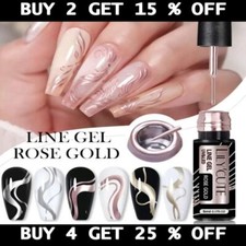 LILYCUTE Nail Liner Gel Metallic Unifarben Glitzer Spiegel Stift Lackieren Nägel