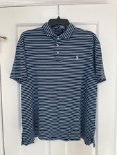 Polo Ralph Lauren Polo Shirt Striped Navy Blue Custom Slim Fit Colorful Golf SM