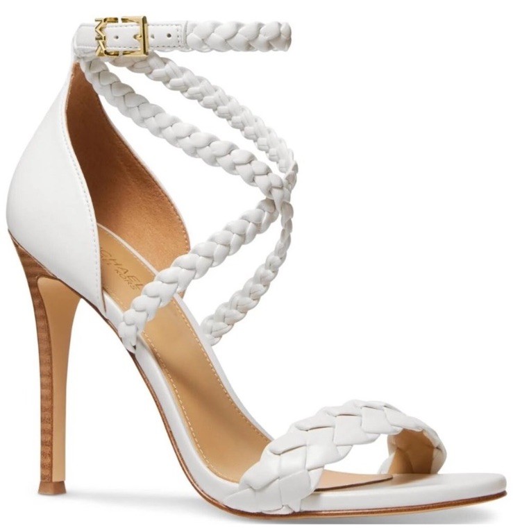 Michael Kors Womens Astrid Wrapped Sandal Heels White Size 7