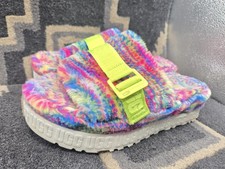Womens UGG Fluffita Pixelate Pink Slide Slipper sizes 9