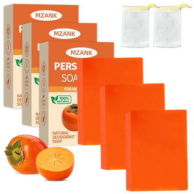 #ad 3 PACK Persimmon Soap Bar for Old People SmellNatural Deodorant Body Face Bar S $13.67