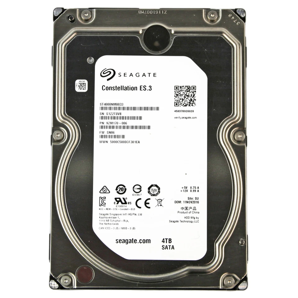 Disque Dur Interne 4 To Enterprise ST4000NM0033 ES3 3,5" SATA III HDD 7200 NAS