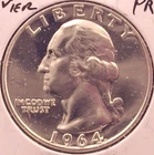 1964 Washington Quarter- Silver- Choice Gem Proof Luster