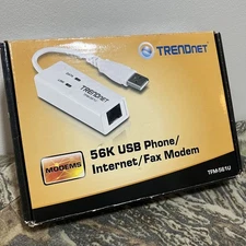 TRENDnet 56K USB Phone Internet Fax Modem TFM-561U w/manual, cable, CD - New
