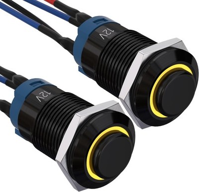 12mm Latching Push Button Switch Prewired 150mm High Round Head Aluminium Alloy