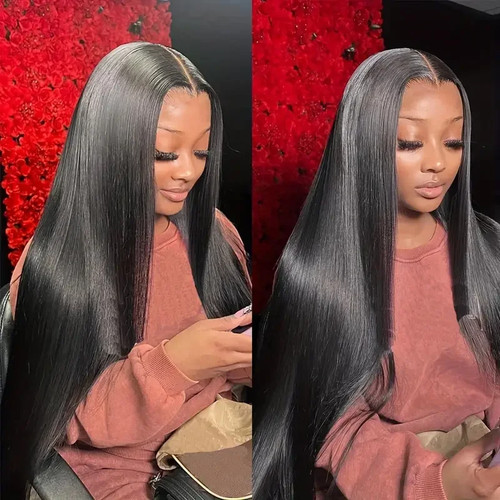 Straight 13x6 Hd Lace Front Wigs Bone Straight Human Hair Wigs for Black Women - Picture 2 of 11
