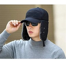 Winter 3 in 1 Thermal Fur Lined Trapper Hat with Ear Flap Full Face Warmer Cover