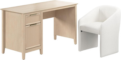 Stylish 54'' Office Desk & Mid Back Chair Set - Camille Collection