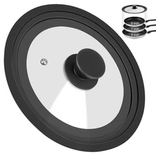 Universal Lid for Pots Pans and Skillets, Pan Cover Fit 6", 7", 7.8" Diameter...