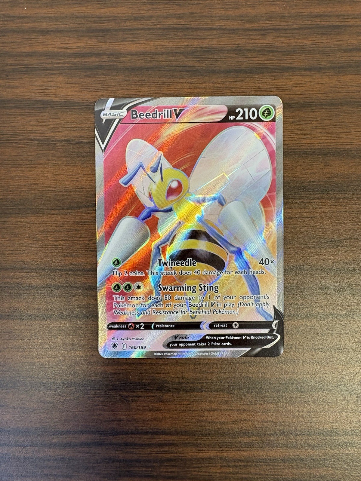 Pokémon Card Beedrill V 160/189 Astral Radiance Full Art Rare M/NM