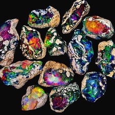 black dry opal rough, Cut grade dry opal larg...
