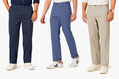 Amazon Basics Men s Chino Pants Lot 33x32 New In Package Navy Khaki Indigo