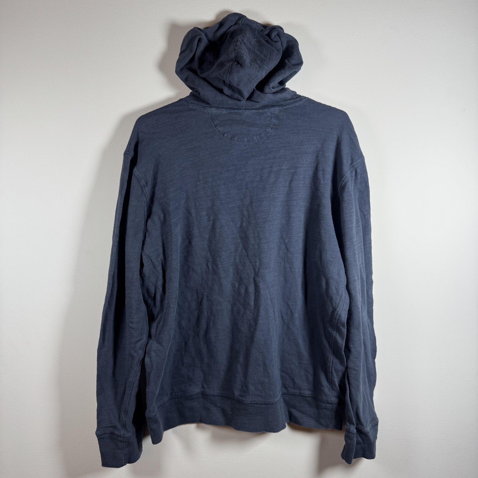 Faherty Hoodie Mens Large Blue Organic Cotton Stripe Pullover Lightweight