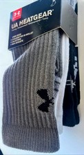Under Armour Heatgear Cotton 2.0 Crew Socks 3 Pairs Sz S Youth Boys 13.5k-4Y Gym