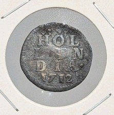 ¡Fecha RARA! Moneda Holanda Plata Stuiver 1712 Holanda Países Bajos VOC 2_A796