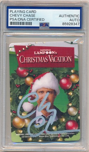 CHEVY CHASE CHRISTMAS VACATION AUTOGRAPH SIGNED PLAYING CARD PSA AUTHENTIC AUTO