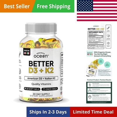 Better D3 + K2-100% Organic VIT D3 and K2 Supplements with Maximum Bioavailab...