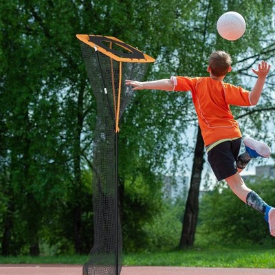 Volleyball Setter Trainer Net - 3'x3', Adjustable Height & Angle, Portable Tr...
