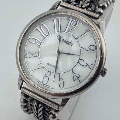 Vintage Xanadu Quartz Watch UNISEX Silver MOP Japan Analog New Battery 6.75''