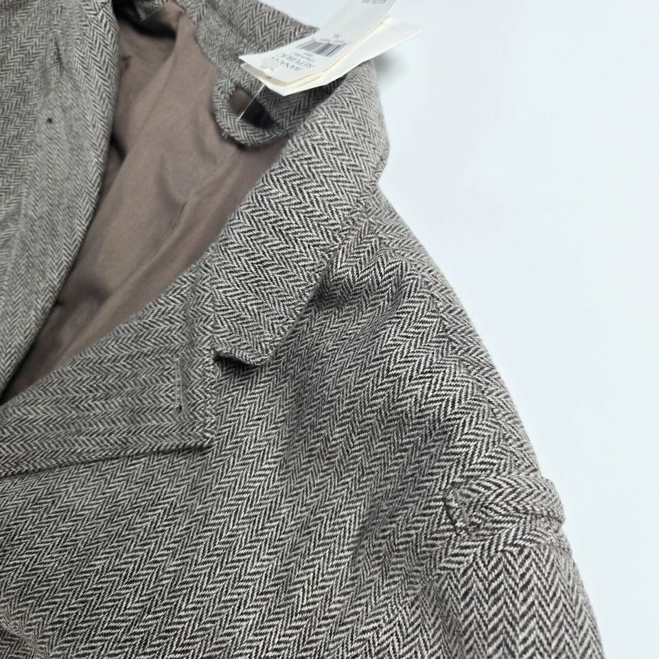 Chaqueta Blazer Banana Republic XL X-Large Abrigo Deportivo Marrón Espiga Tweed Lana Foto 4 de 4