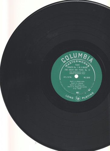 CANADA 1956 CLASSICAL LP ZINO FRANCESCATTI (VIOLIN) R CASADESUS (PIANO) : FAURÉ - Picture 5 of 6
