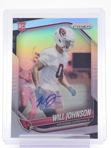 WILL JOHNSON 2025 PANINI PRIZM ROOKIE AUTOGRAPH SILVER CARDINALS RC AUTO Q4012