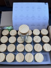 Spice Jars with Label 24pcs Seasoning Containers, Glass Spice Jars Bamboo Lids