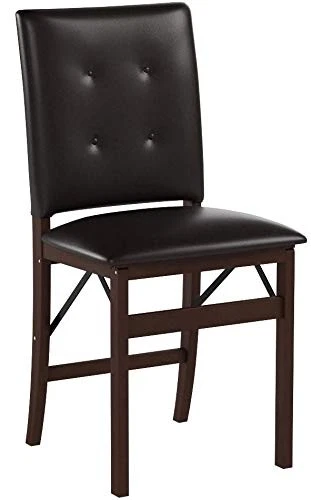 Silla Plegable STAKMORE Parson’s Acabado Cuero Adhesionado Espresso, 16D x 17W x 3... Foto 4 de 4