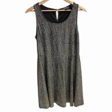 Forever 21+ Houndstooth Sleeveless Mini Gold Black Dress Women’s 3X