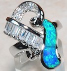 Australian Opal Inlay 925 Solid Sterling Silver Ring Sz 6 BP3 — photo 1