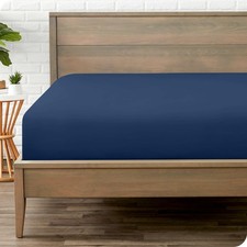 Twin XL Fitted Sheet Dark Blue 15 Inch Deep Luxury Easy Care Bedding