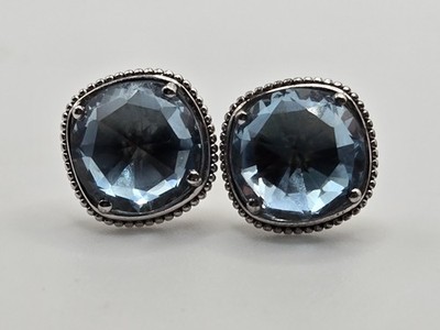 Tacori Ohrringe 925 und 18k Blautopas