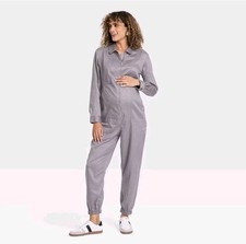 Woven Long Sleeve Maternity Jumpsuit - Isabel Maternity by Ingrid  Isabel