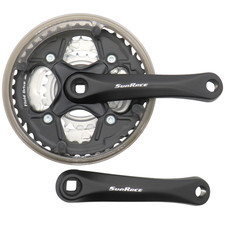 Sunrace Crankset FCM51 Square Taper 42/34/24 Tooth 7/8 Speed 152mm Arms Black -H